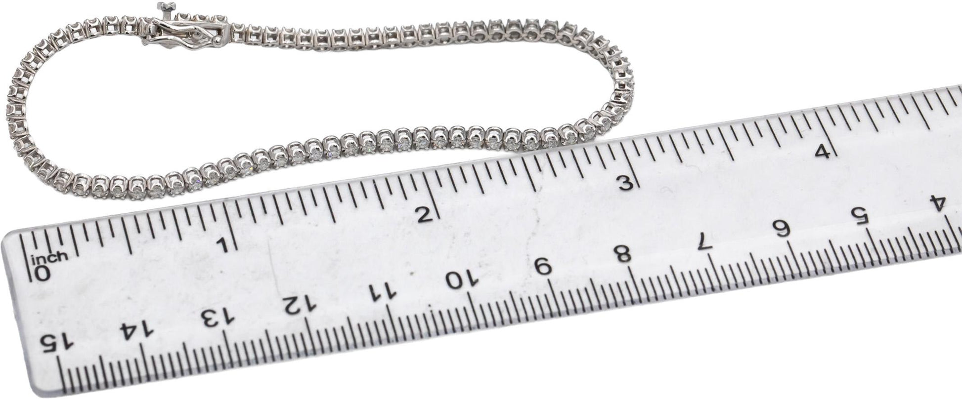 14k White Gold VS Round Diamond Tennis Bracelet 1.30CT