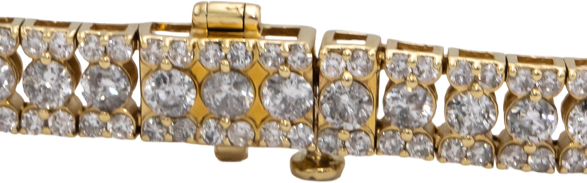 10k Yellow Gold Round Diamond Tennis Line Bracelet 6.0CT