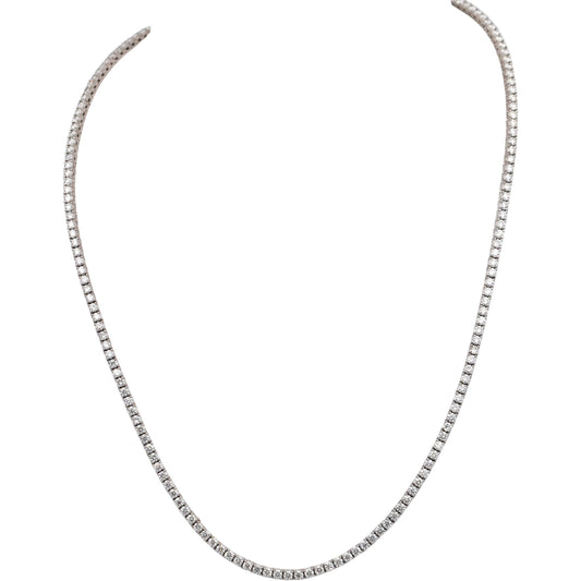 14k White Gold VS Round Diamond Tennis Necklace 7.78CT