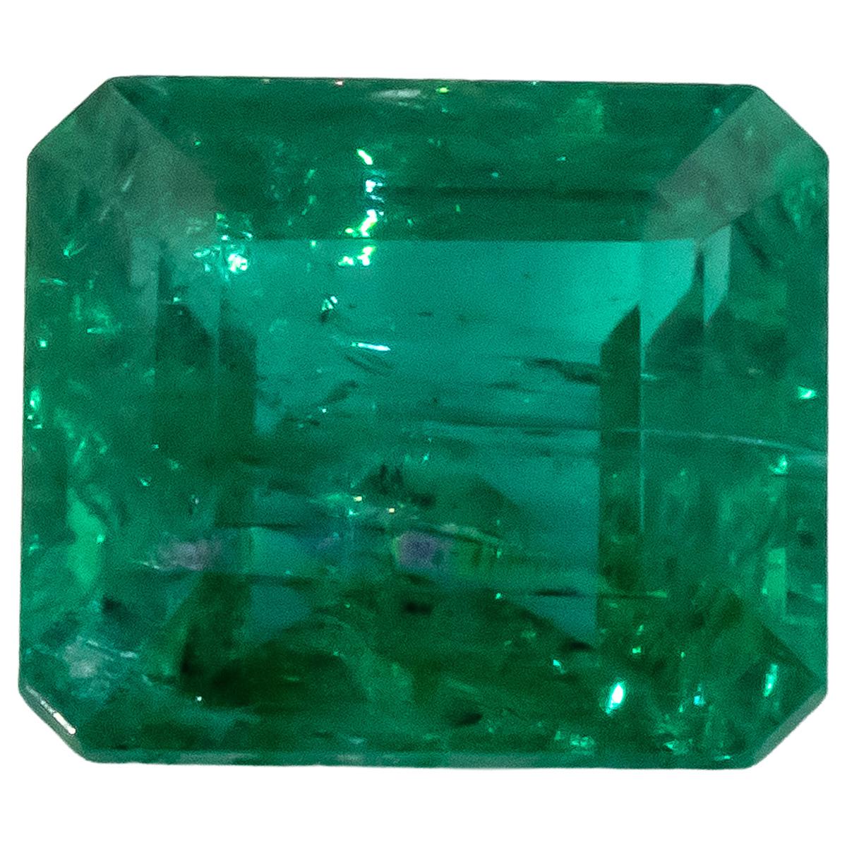 GIA Certified Octagonal Cut Natural Zambia Emerald Loose Gemstone 1.94CT