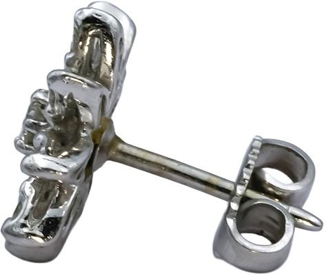 14k White Gold VS Round Diamond Cluster Flower Stud Earrings 0.68CT