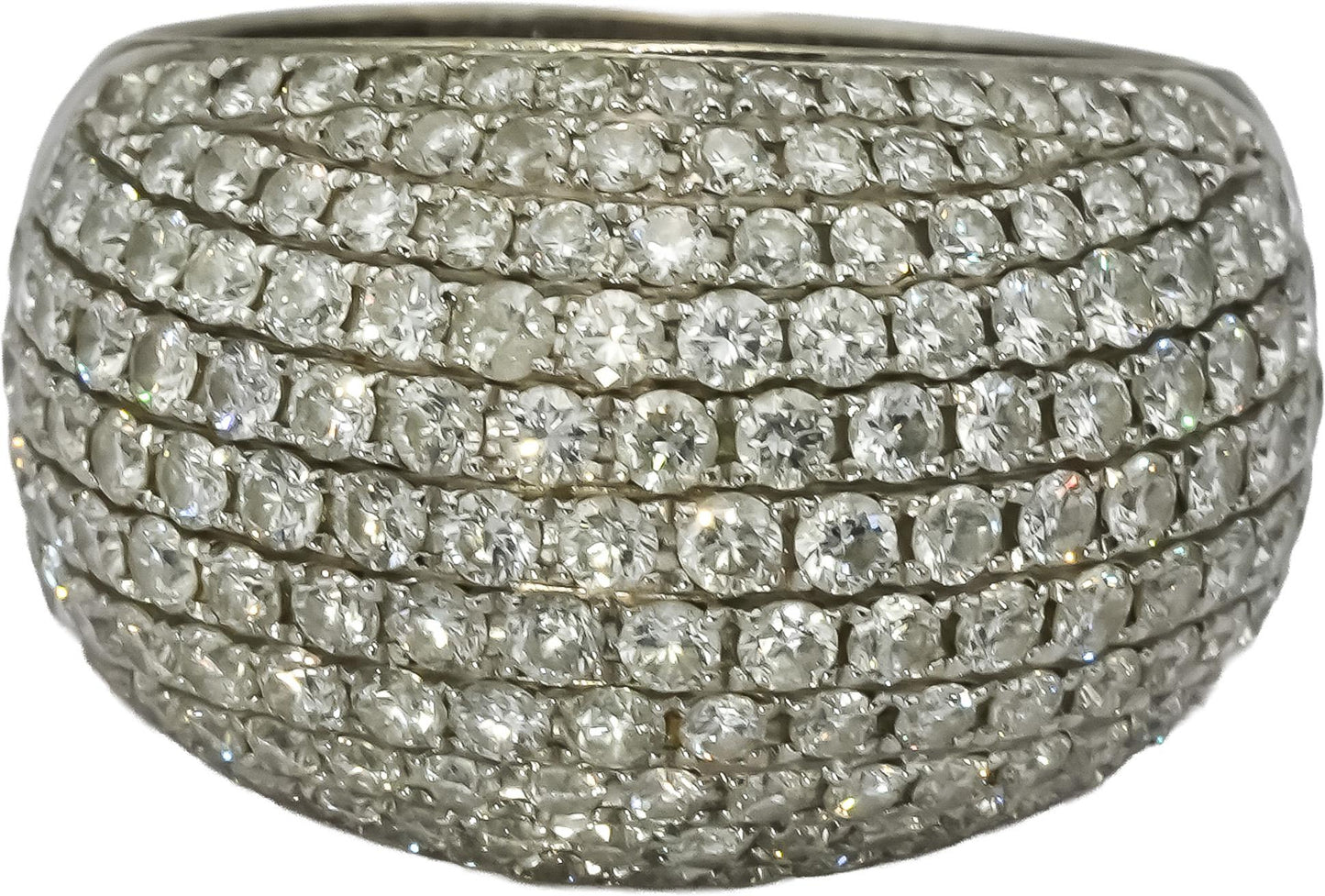 18k White Gold Round Diamond Cluster Dome Cocktail Ring 3.0CT Size 9