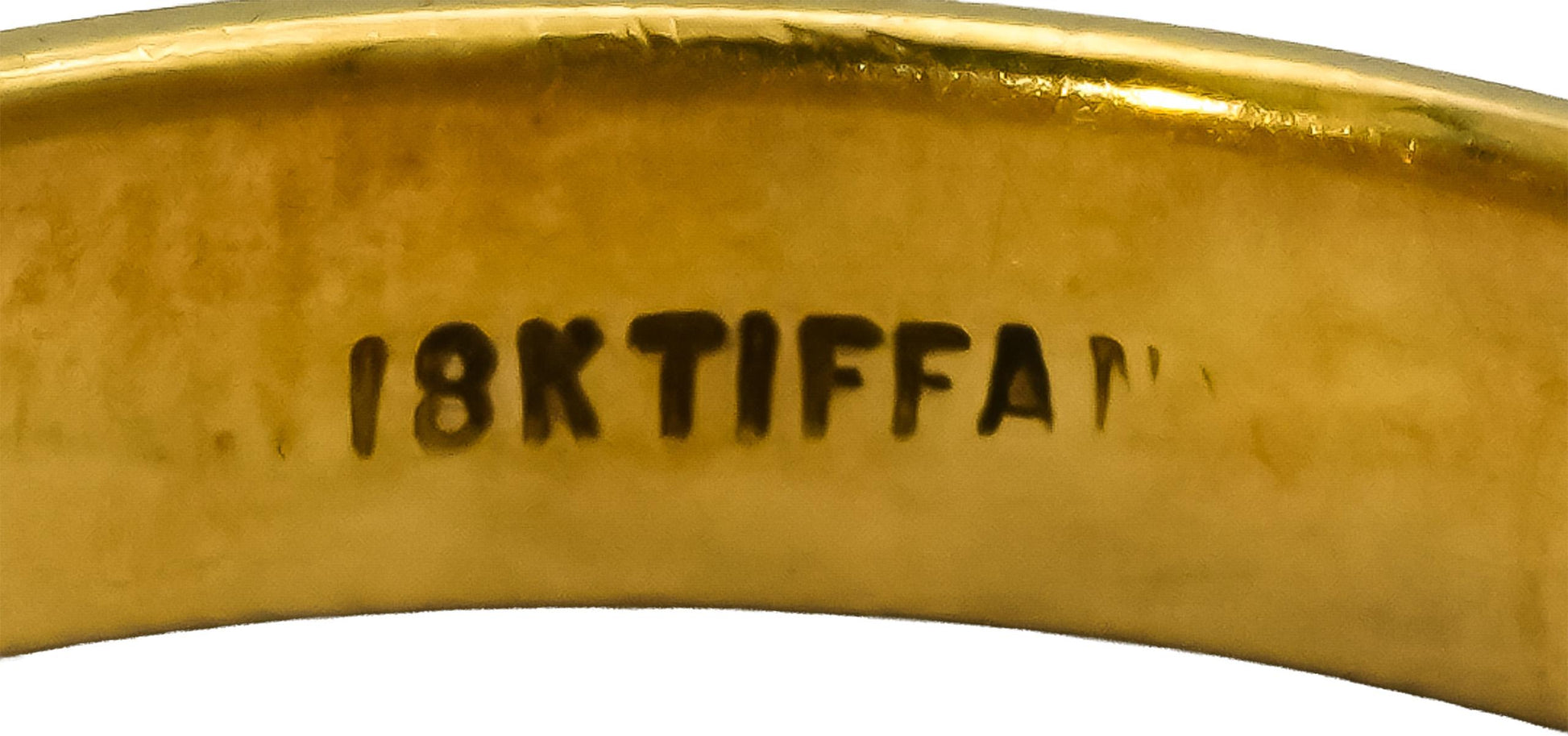 TIFFANY & CO. Vintage 18k Yellow Gold Milgrain Wedding Band Ring Size 10.75