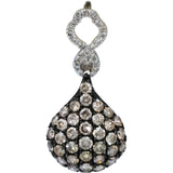 14k White Gold Round Diamond Drop Dangle Cluster Earrings 1.75CT