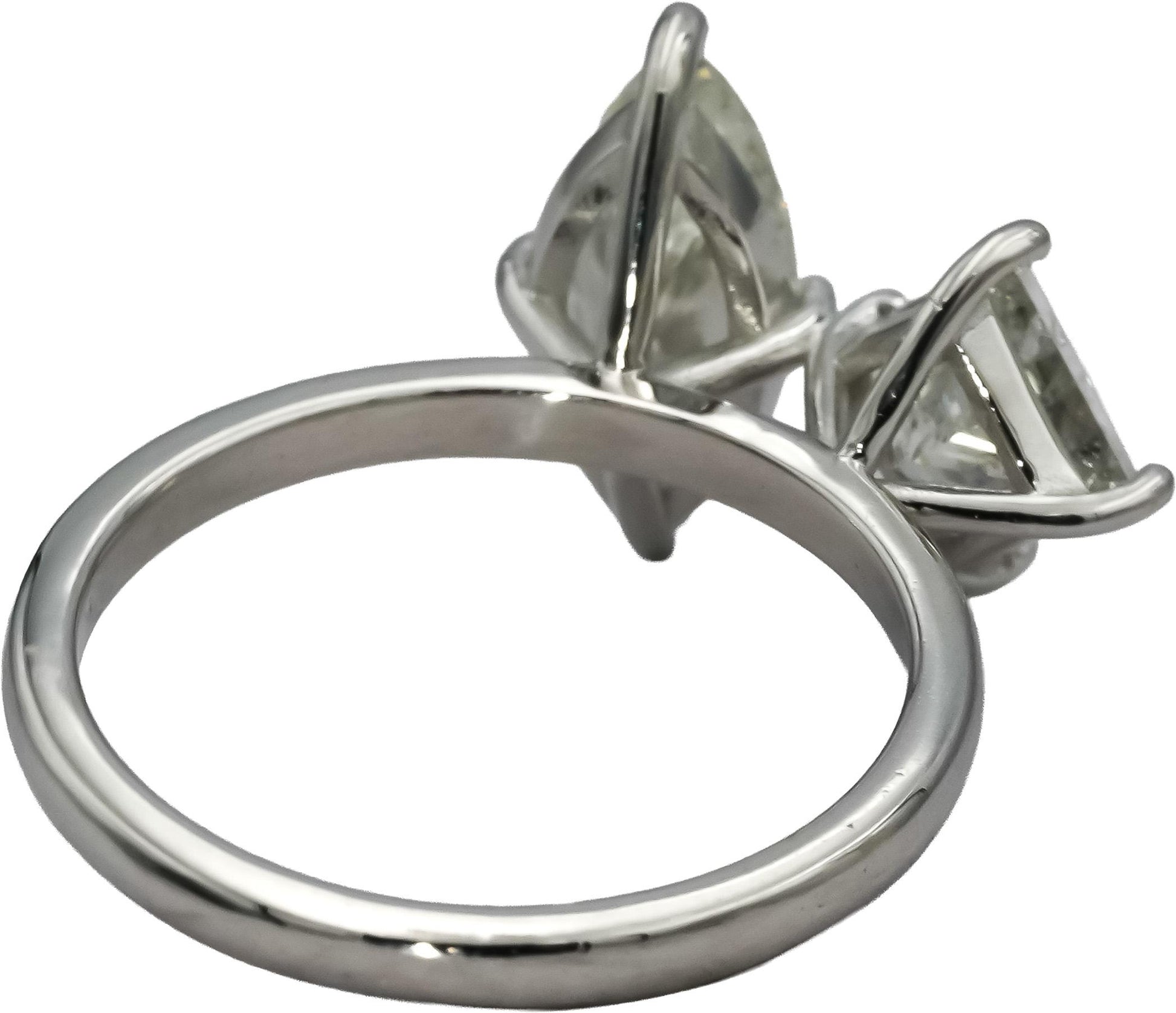 14k White Gold Marquise & Princess Cut Diamond Engagement Ring 2.11CT Size 6.25