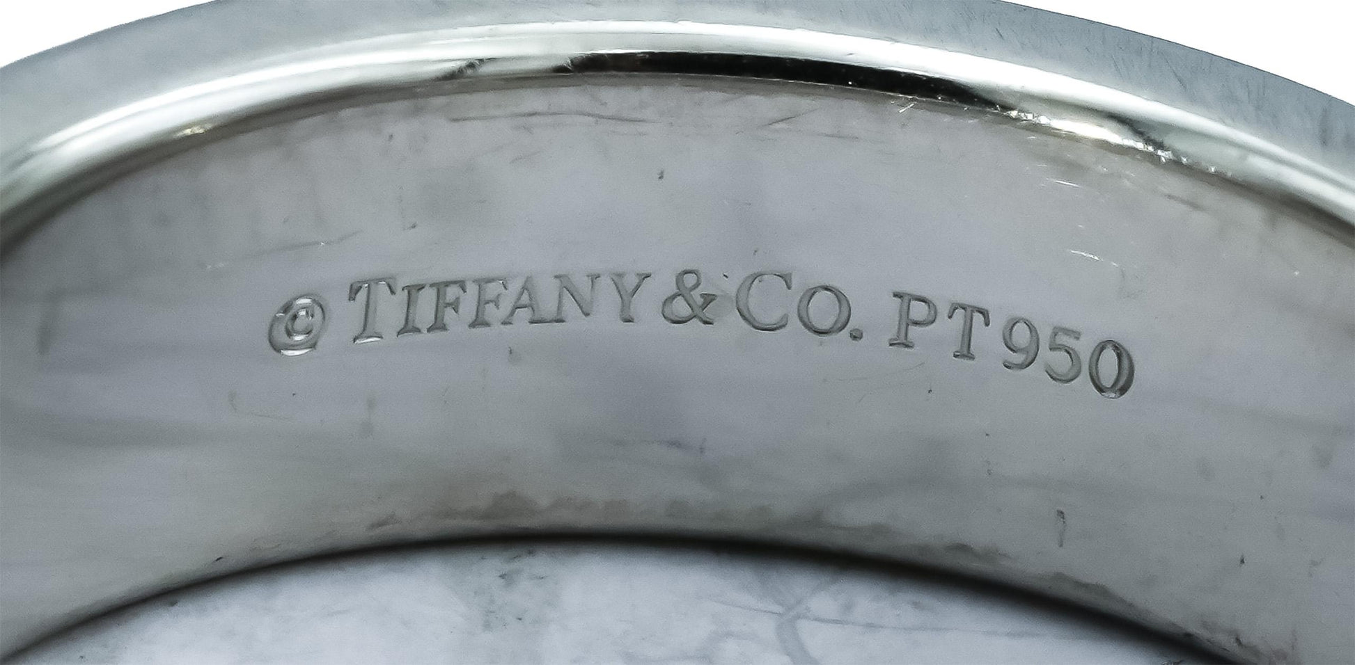 TIFFANY & CO. Platinum Together Milgrain 6.mm Wide Wedding Band Ring Size 7.5
