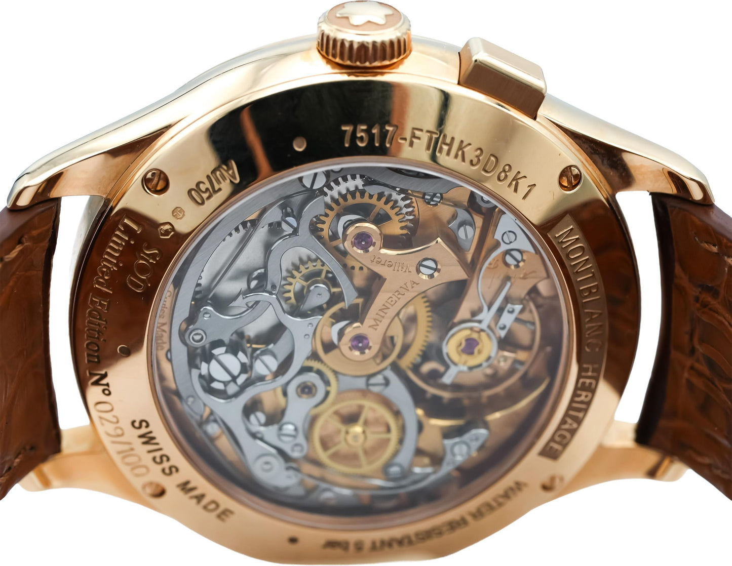 MONTBLANC 18k Rose Gold Heritage Limited Edition Chrono. Watch 7517-FTHK3D8K1