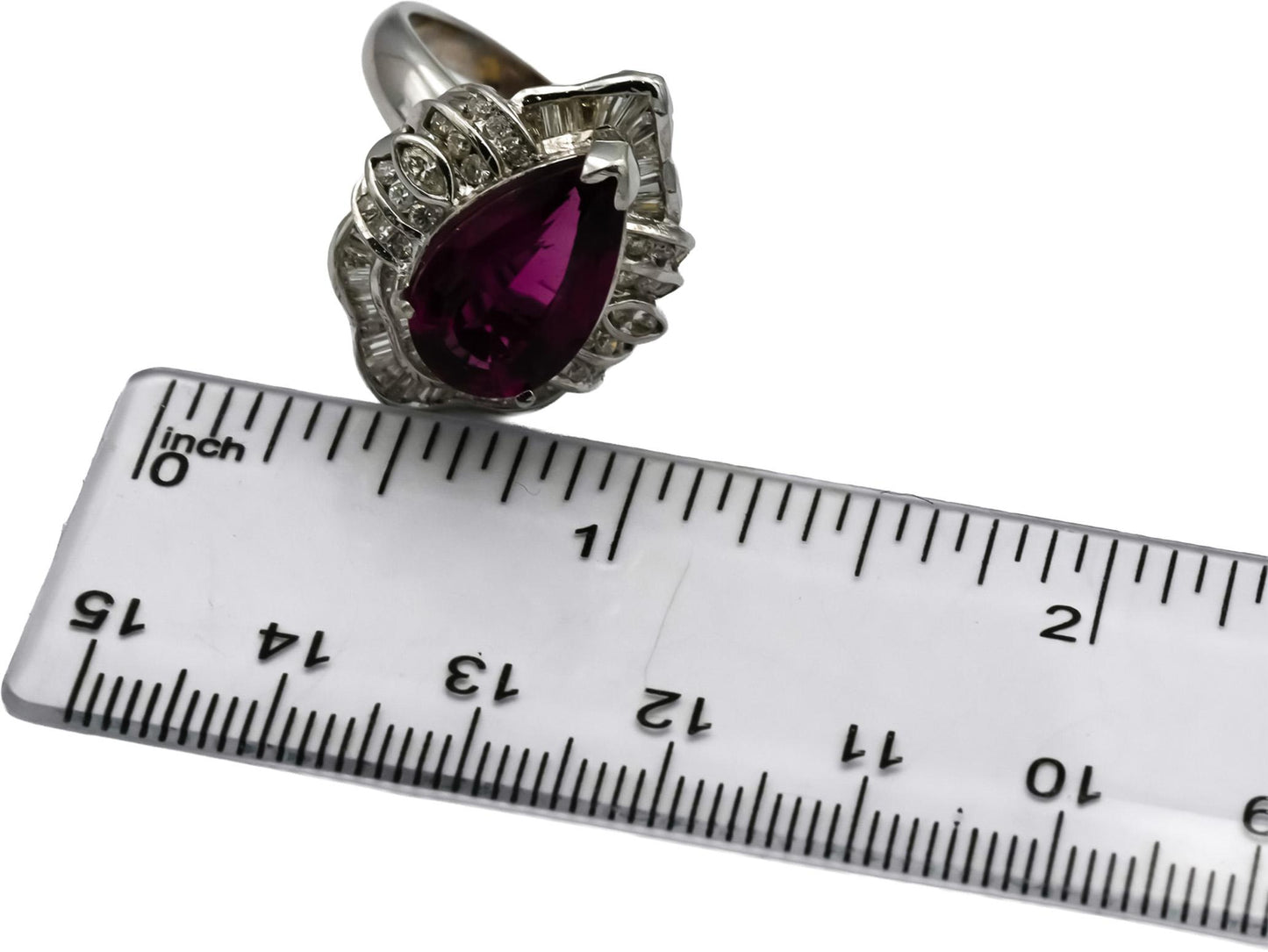 18k White Gold Tourmaline and Diamond Cocktail Ring 5.30CT Size 7.5