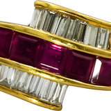 18k Yellow Gold VS Diamond and Ruby Band Ring 1.50CT Size 7.5
