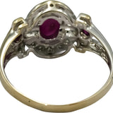 14k White Gold Ruby and Diamond Cocktail Ring 0.60CT Size 7.5