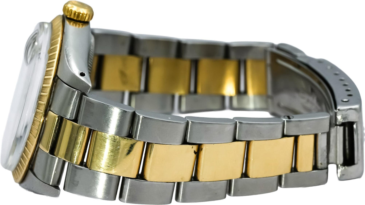 ROLEX Stainless Steel 14k Gold Oyster Perpetual Date 34mm Watch Ref. 1505