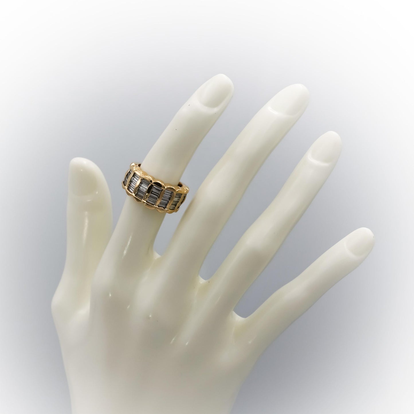 14k Rose Gold VS Baguette Cut Channel Set Diamond Band Ring 1.50CT Size 5.25