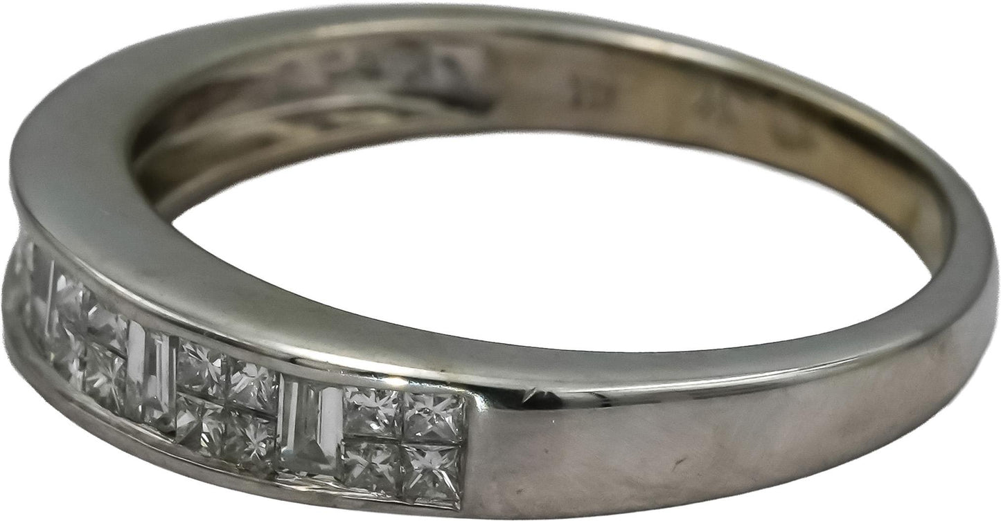 LE VIAN 14k White Gold Princess and Emerald Cut Diamond Ring 0.50CT Size 9