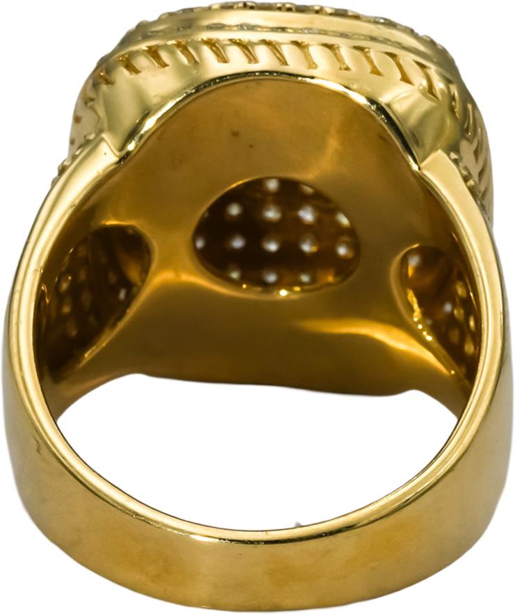 14k Yellow Gold Round Diamond Cluster Men's Ring 2.50CT Size 10