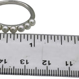 MIKIMOTO 18k White Gold 3.5mm Akoya Pearls Band Ring Size 9.5 w/ Box