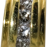 14k Yellow Gold Round Channel Set Diamond Hoop Huggie Earrings 1.0CT