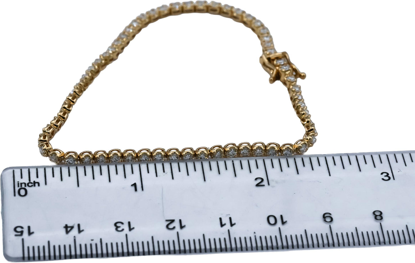 14k Yellow Gold VS Lab-Grown Diamond Tennis Bracelet 1.90CT