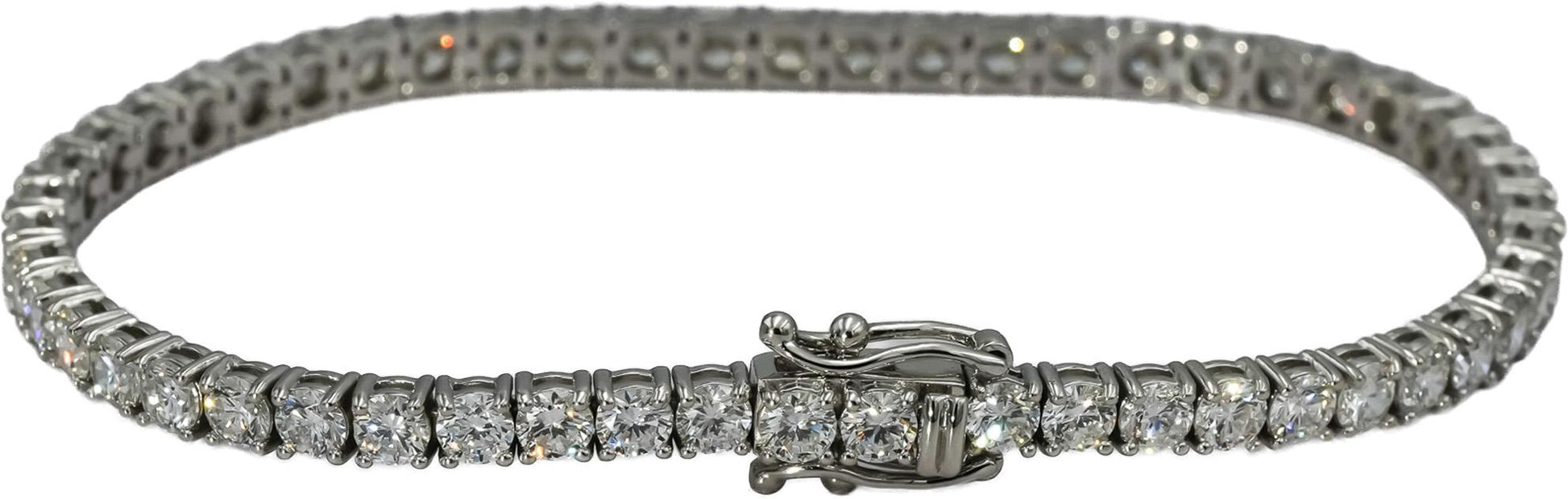 14k White Gold VS Round Lab-Grown Diamond Tennis Bracelet 6.99CT