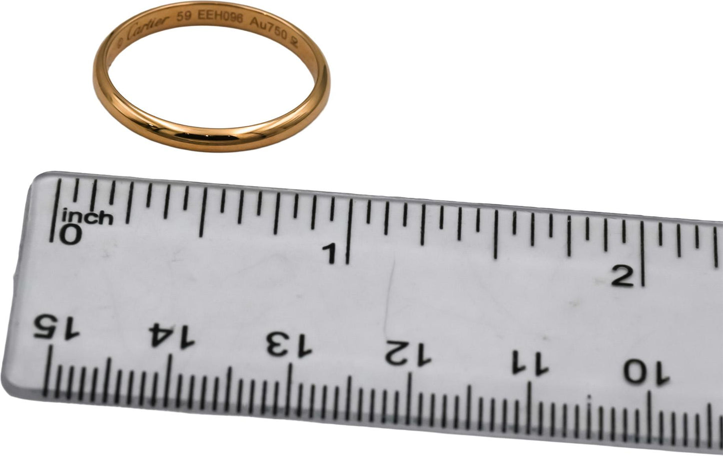 CARTIER 18k Rose Gold 1895 Wedding Band Ring Size 59 w/ Box & Papers