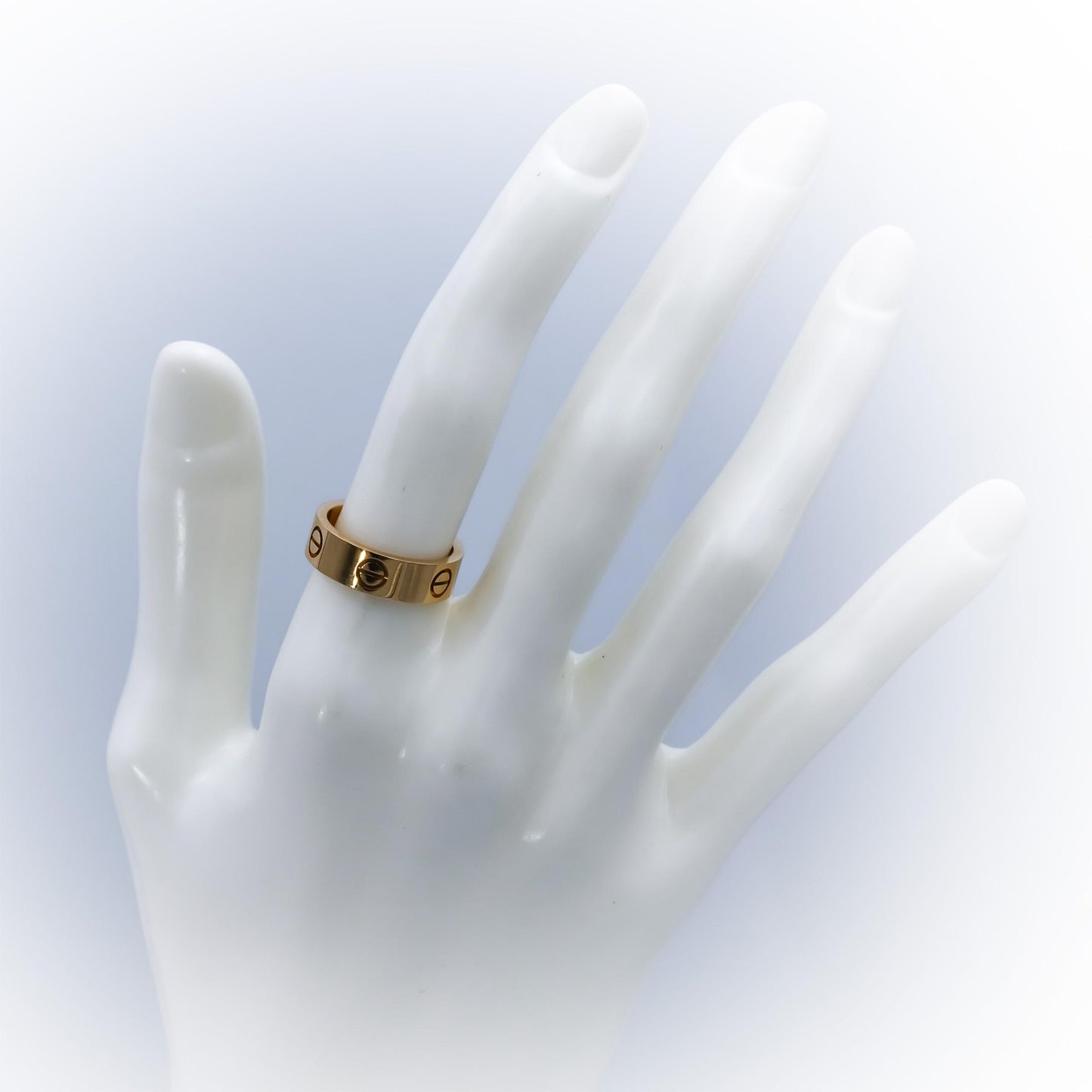 CARTIER 18k Yellow Gold Love Screw Motif Band Ring Size 51