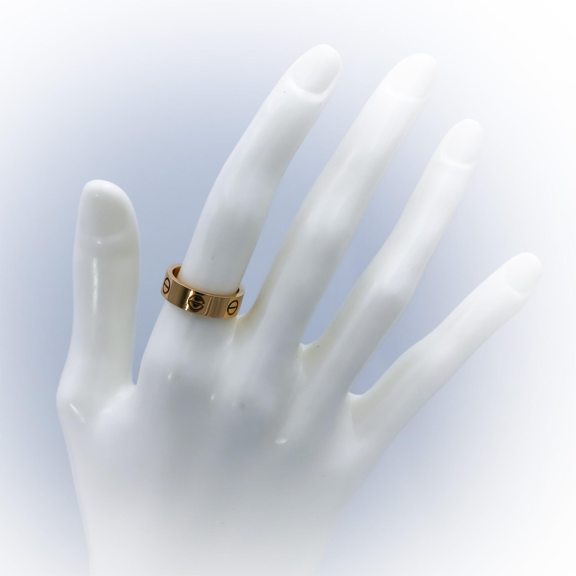 CARTIER 18k Yellow Gold Love Screw Motif Band Ring Size 51