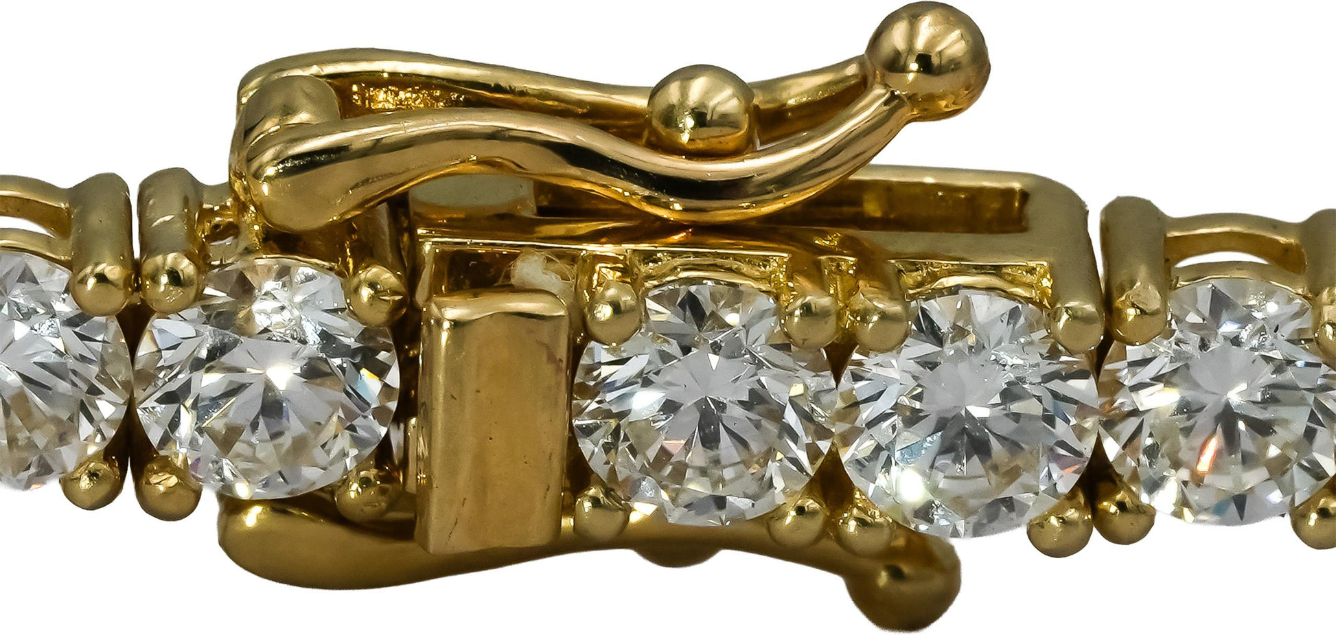 14k Yellow Gold VS Round Diamond Tennis Bracelet 9.08CT
