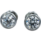 TIFFANY & CO. Platinum VS Round Diamond Peretti Stud Earrings 1.30CT w/ Box
