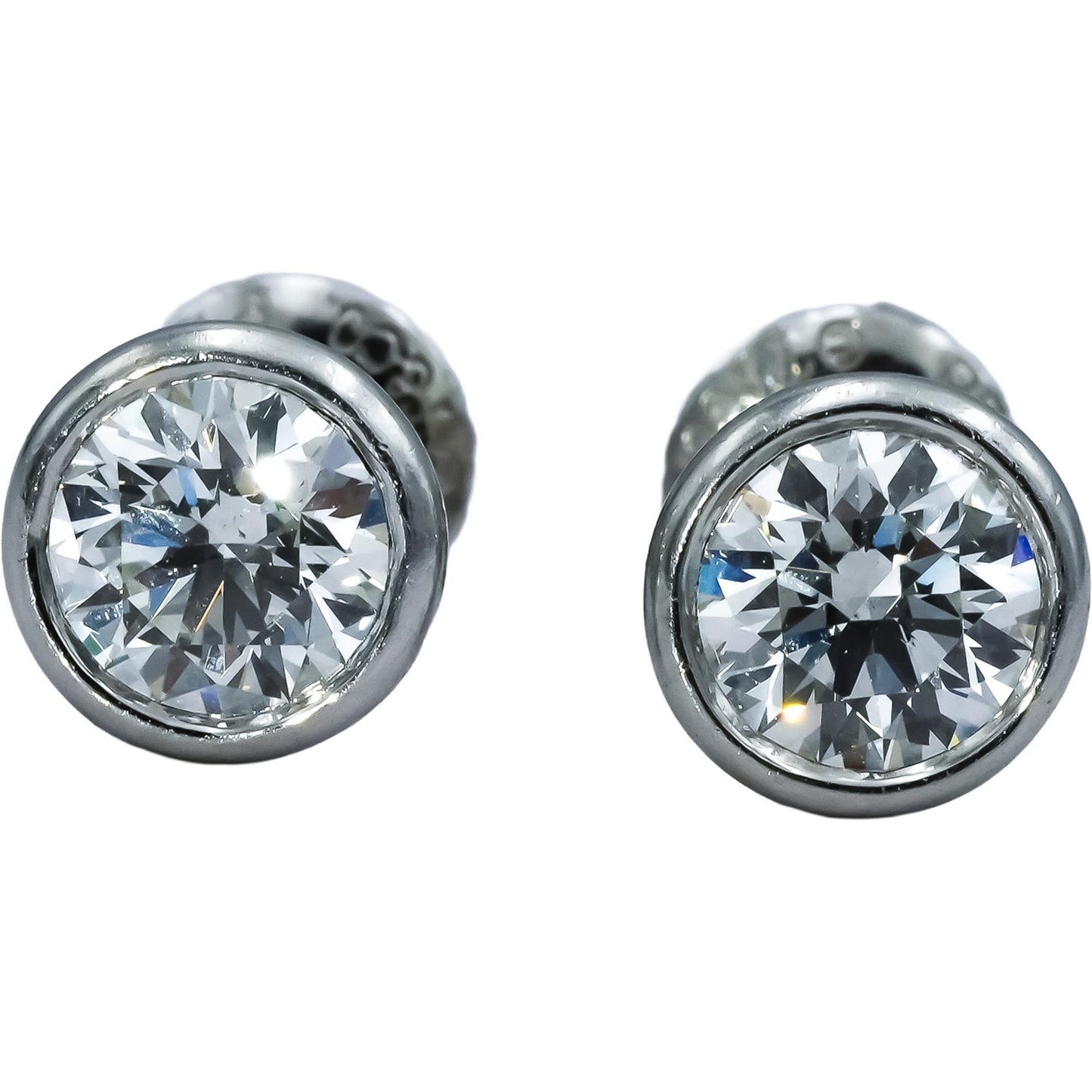 TIFFANY & CO. Platinum VS Round Diamond Peretti Stud Earrings 1.30CT w/ Box