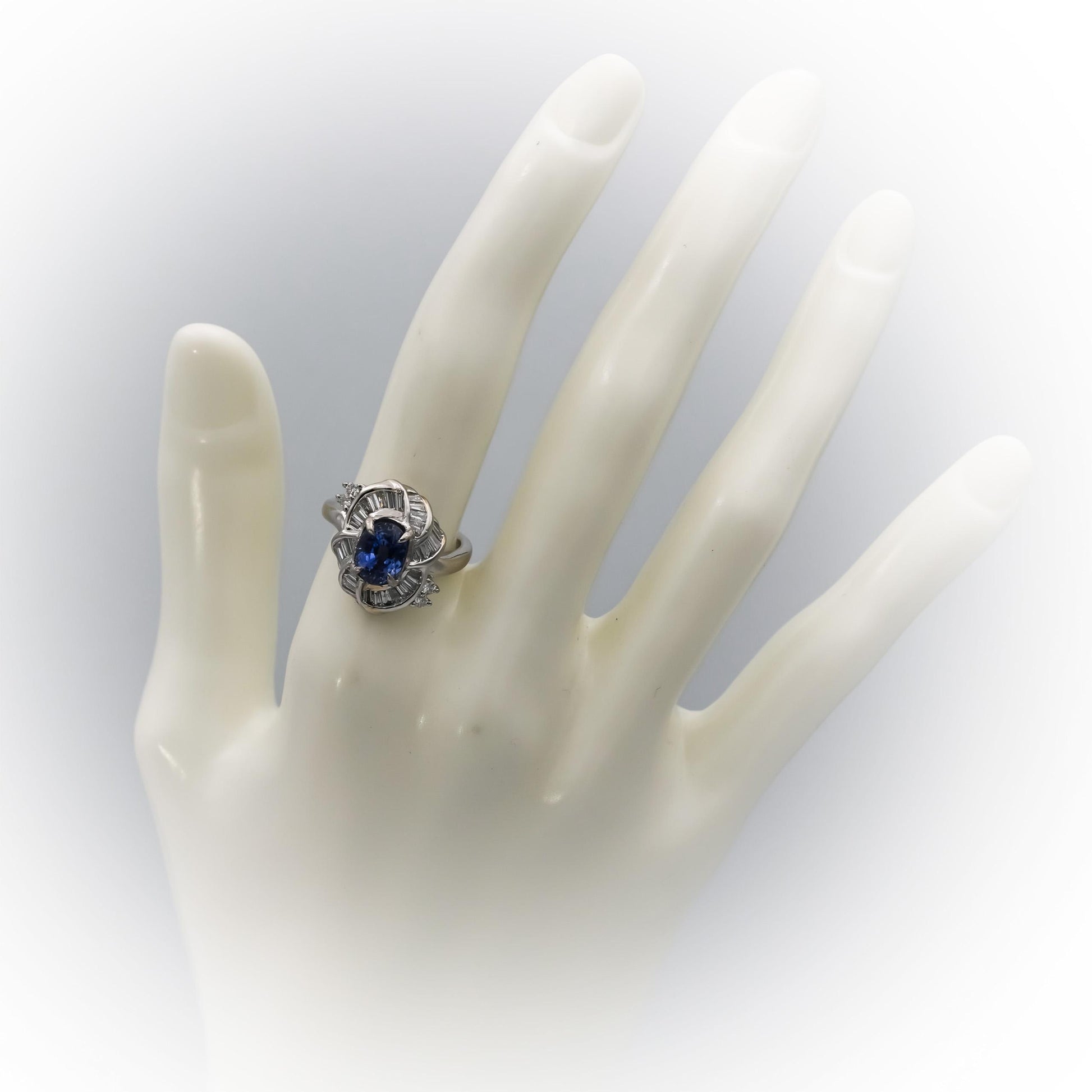 GIA Certified Platinum No Heat Madagascar Sapphire and Diamond Ring 3.62CT