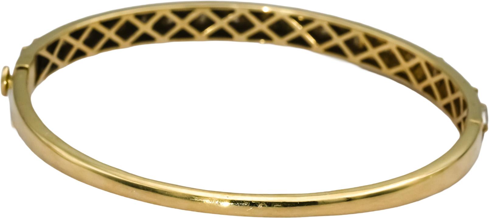 14k Yellow Gold VS Emerald Cut Diamond Bangle Bracelet 1.0CT