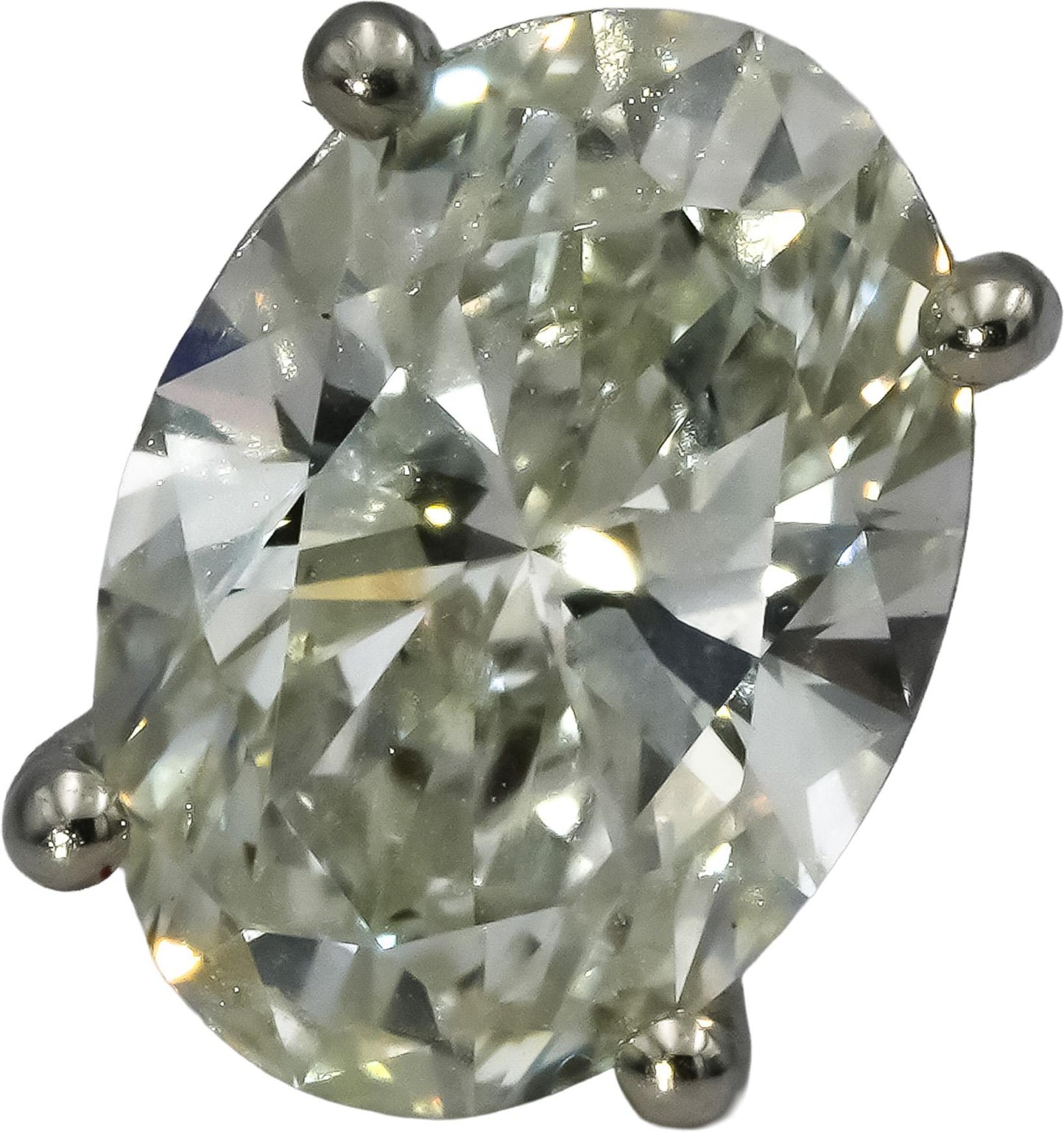 IGI 14k White Gold VVS2/F Oval Cut Lab-Grown Diamond Stud Earrings 4.80CT