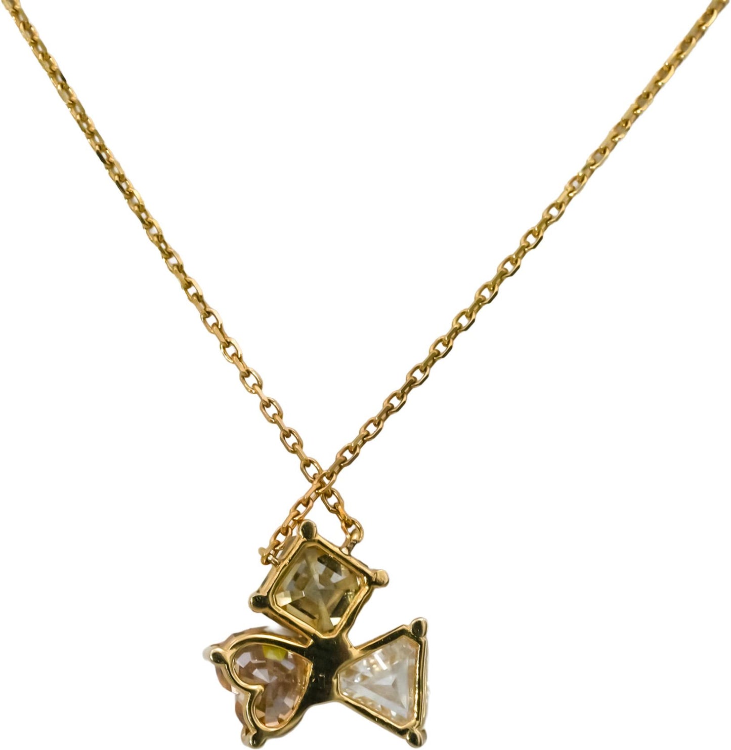 14k Yellow Gold VS Mixed Cuts Diamond Pendant Necklace 2.64CT