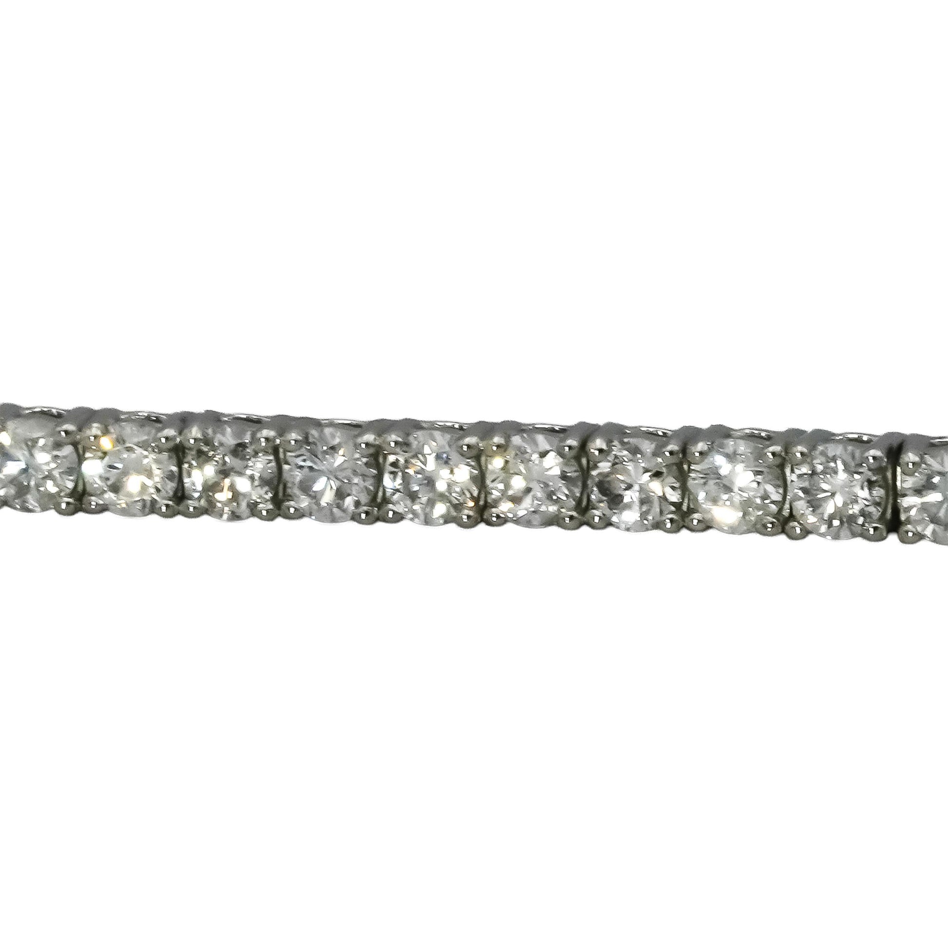 Platinum Round Diamond Tennis Bracelet 3.16CT