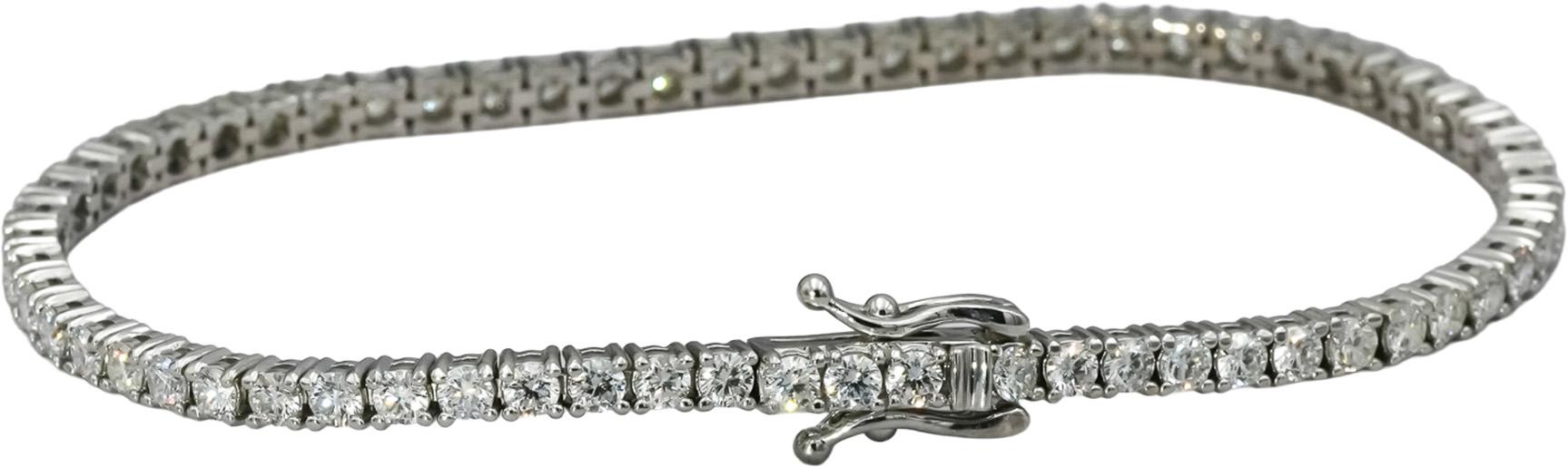 14k White Gold VS Round Diamond Tennis Bracelet 3.50CT