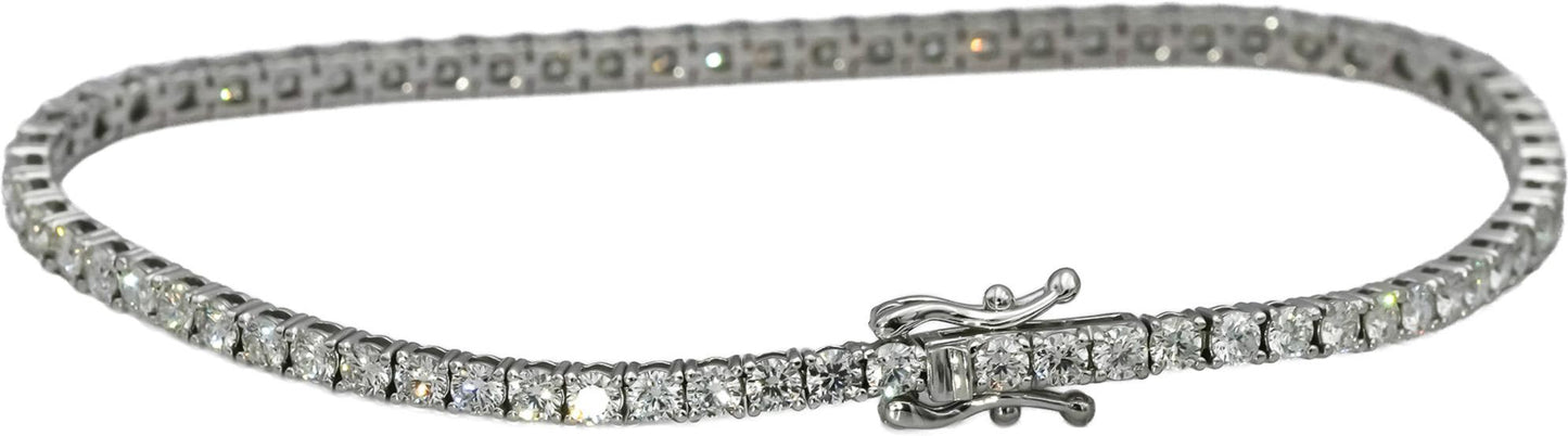 14k White Gold VS Round Natural Diamond Tennis Bracelet 3.51CT