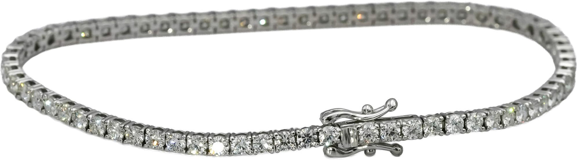 14k White Gold VS Round Natural Diamond Tennis Bracelet 3.51CT