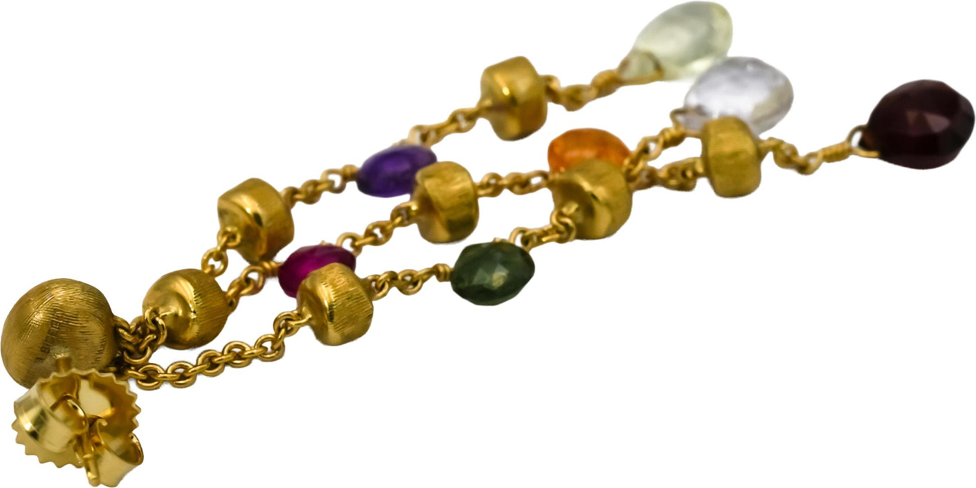 MARCO BICEGO 18k Yellow Gold Paradise Three-Strand Mixed Gemstone Drop Earrings