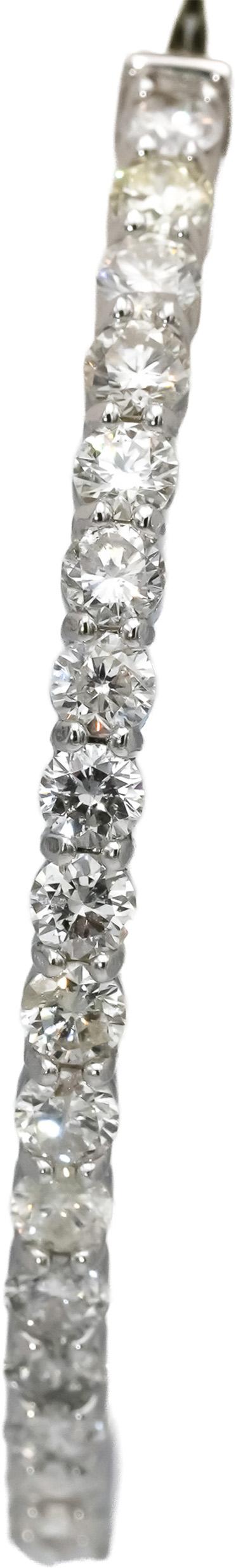 14k White Gold Round Natural Diamond Inside Out Hoop Earrings 6.43CT