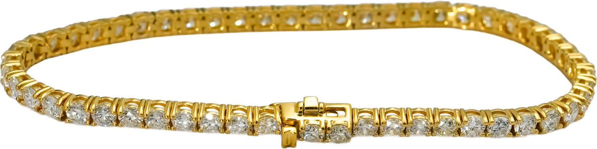 14k Yellow Gold VS Lab-Grown Diamond Tennis Bracelet 6.20CT