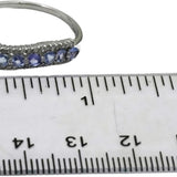 10k White Gold Diamond and Tanzanite Wavy Band Ring 0.70CT Size 10