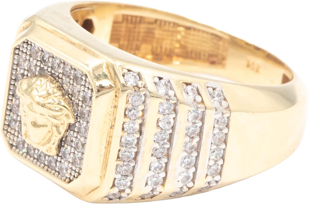 14k Yellow Gold 0.95CT VS Diamond Medusa Ring Size 9.25