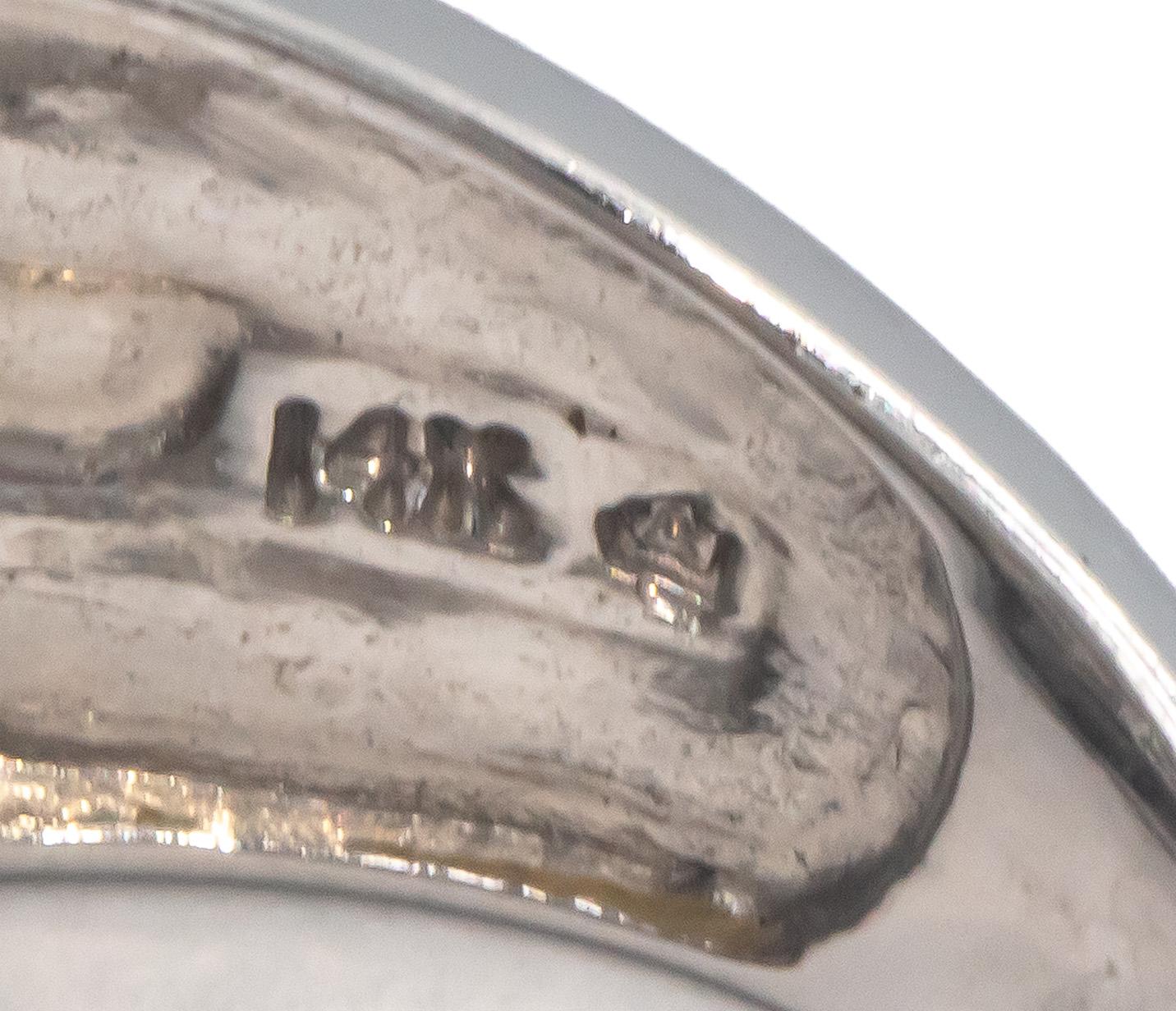 14k White Gold 1.50CT VS Diamond Wide Band Ring Size 7
