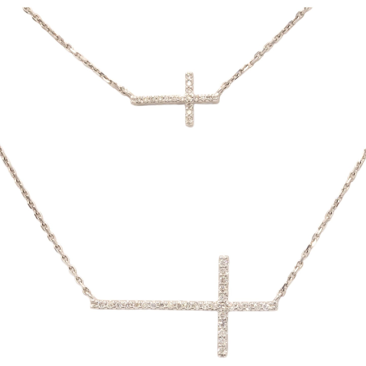 Vera Wang Love Collection 10K White Gold Diamond Sapphire Cross Necklace