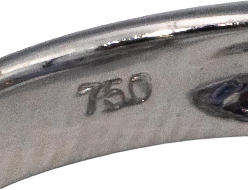 18k White Gold 1.40CT Diamond and Tanzanite Ribbon Ring Size 7