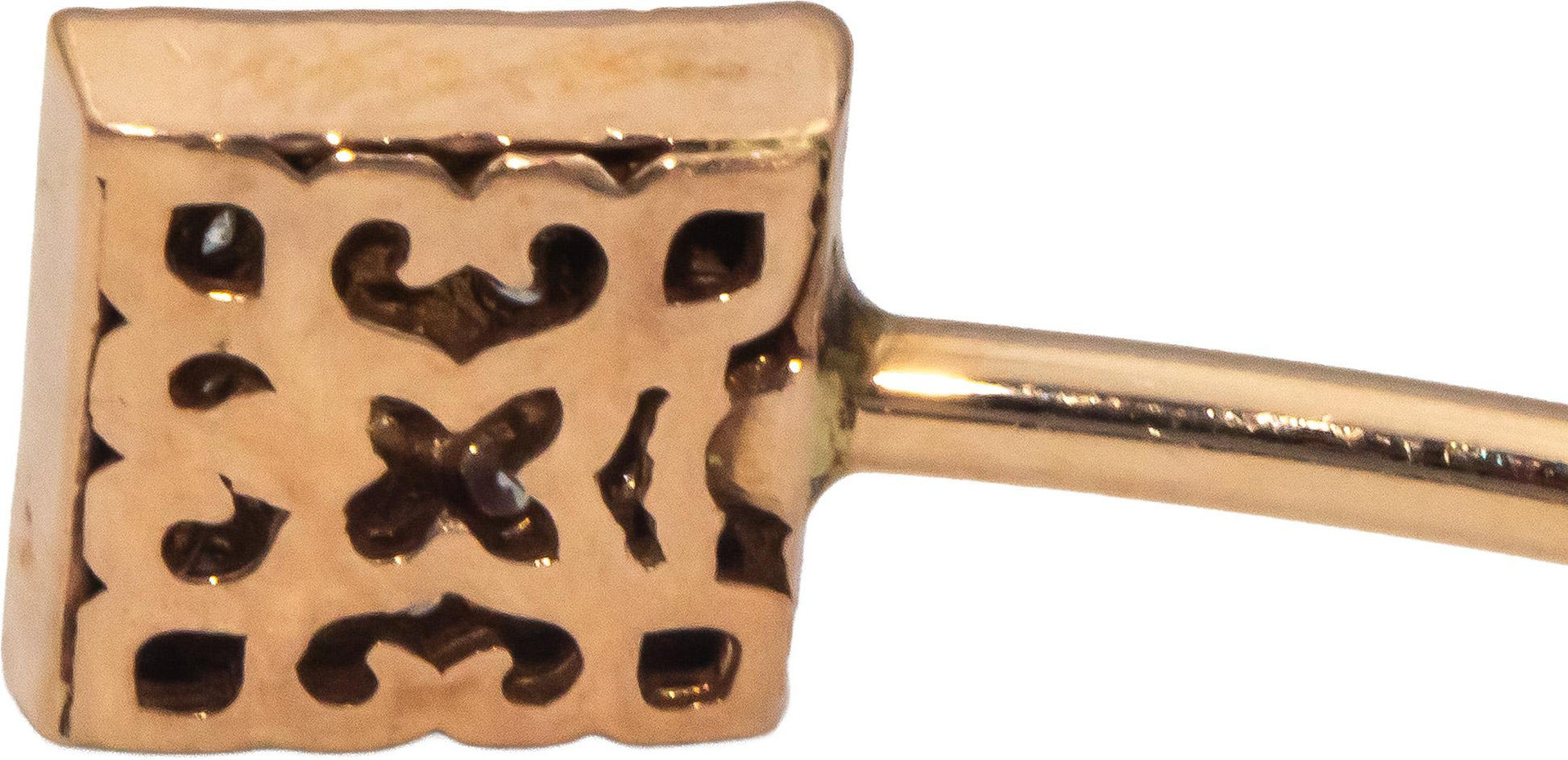 14k Rose Gold 0.40CT Diamond Pyramid Ends Cuff Bracelet