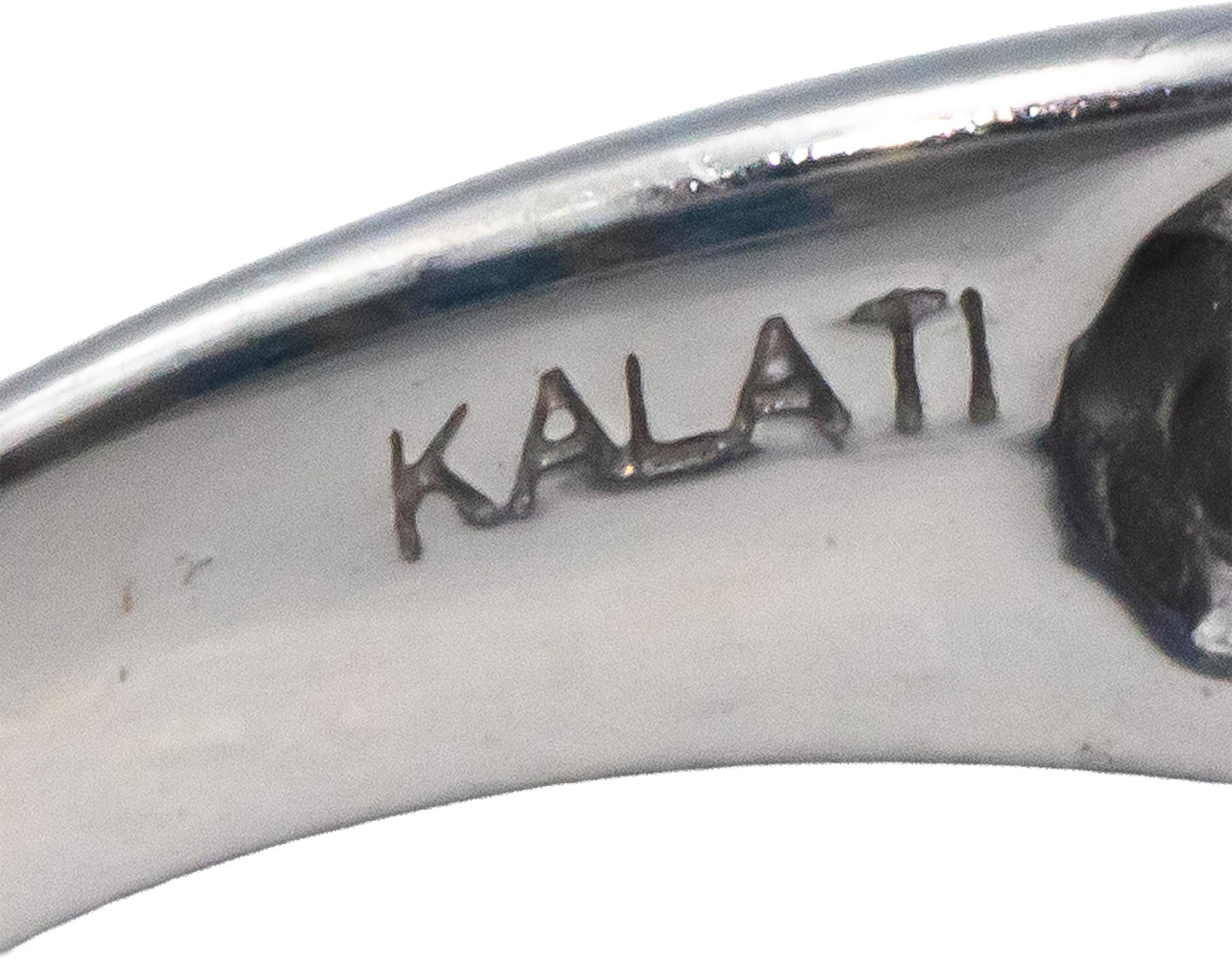 KALATI Designer 14k White Gold 1.25CT Diamond and Sapphire Band Ring Size 7