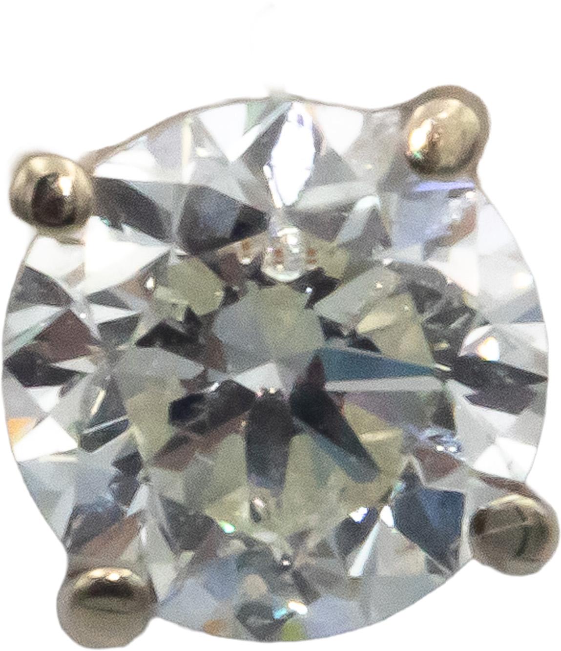 18k White Gold 1.04CT Round Cut Diamond Stud Earrings