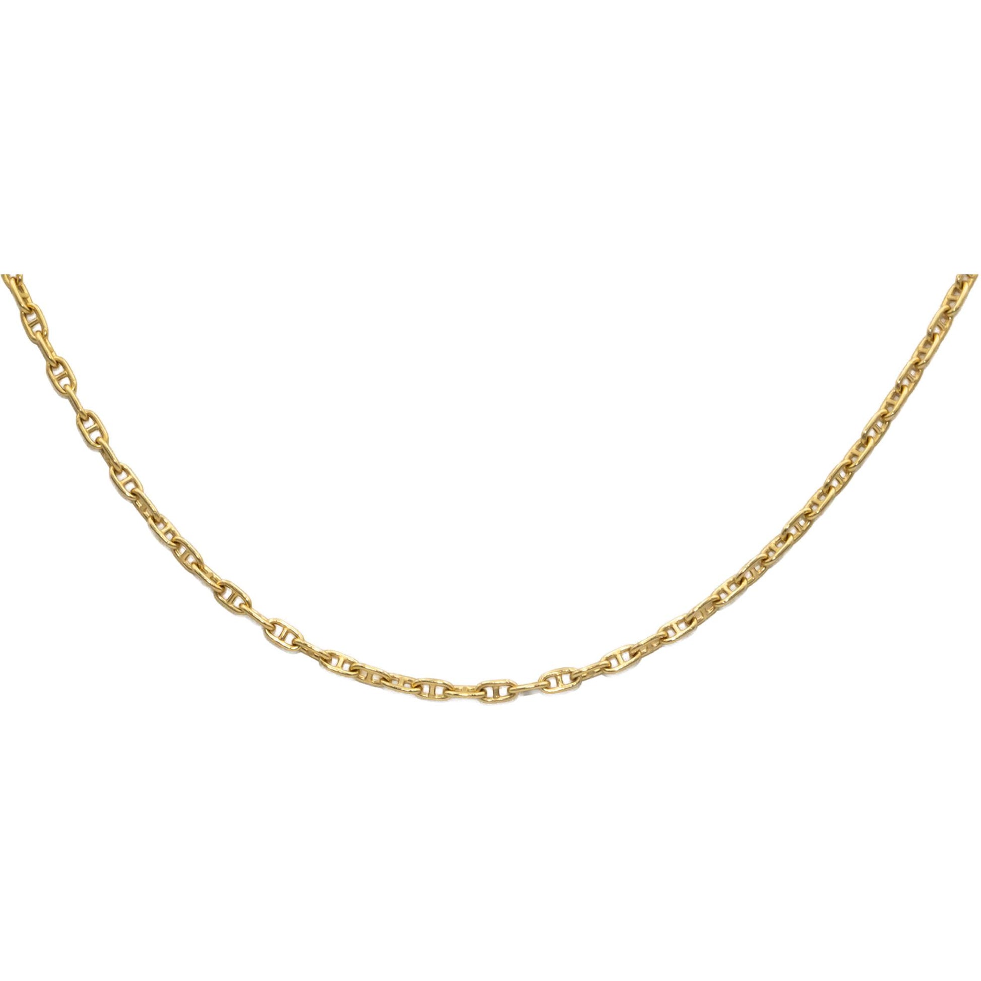 18k Yellow Gold 24" Long Anchor Link Chain Necklace