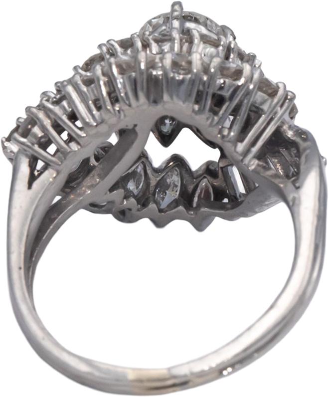 Antique Vintage Platinum Diamond Cocktail Ring w/ 0.75CT Center 3.0CT Size 8