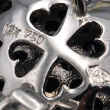 18k White Gold White and Black Round Diamond Heart Cluster Earrings 2.0CT